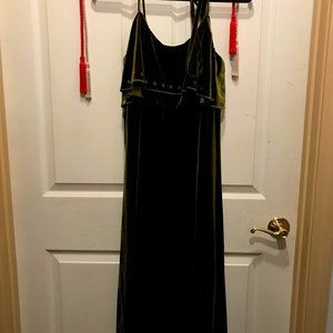 Green Velvet Dress - L